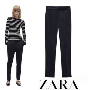 ZARA | Navy Blue | STRAIGHT CUT SUIT PANTS